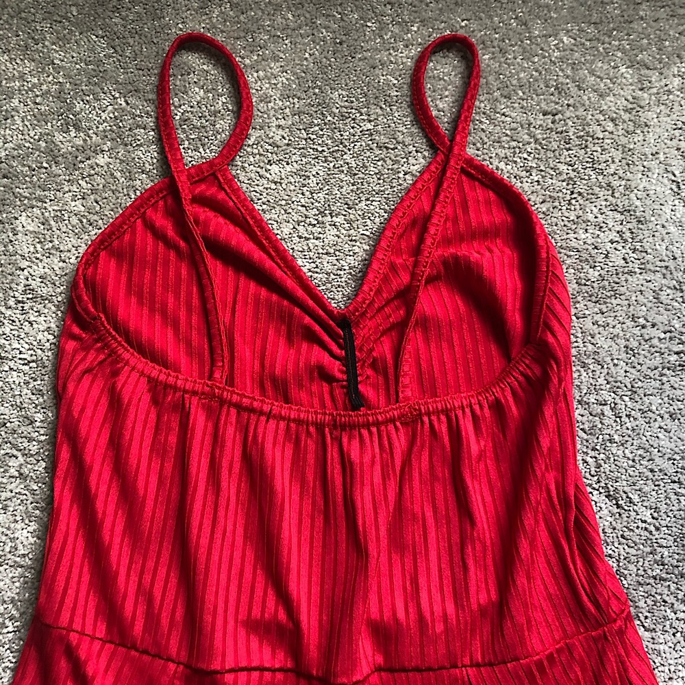 Ruched Front Playsuit In Rib - Picture 6 of 6